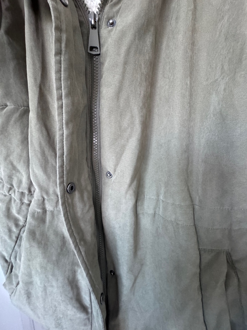 Ci Sono Olive Green Sherpa-Lined Hooded Padded Puffer Jacket size 3X - Picture 3 of 10